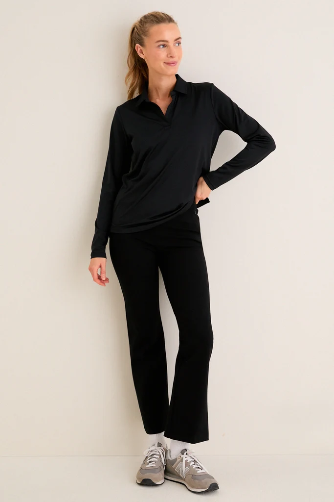 Black Long Sleeve Performance Jersey Caroline Polo - Image 6