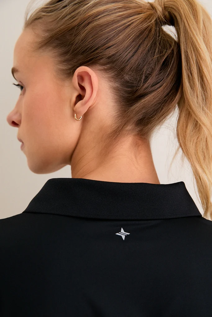 Black Short Sleeve Performance Jersey Caroline Polo - Image 5