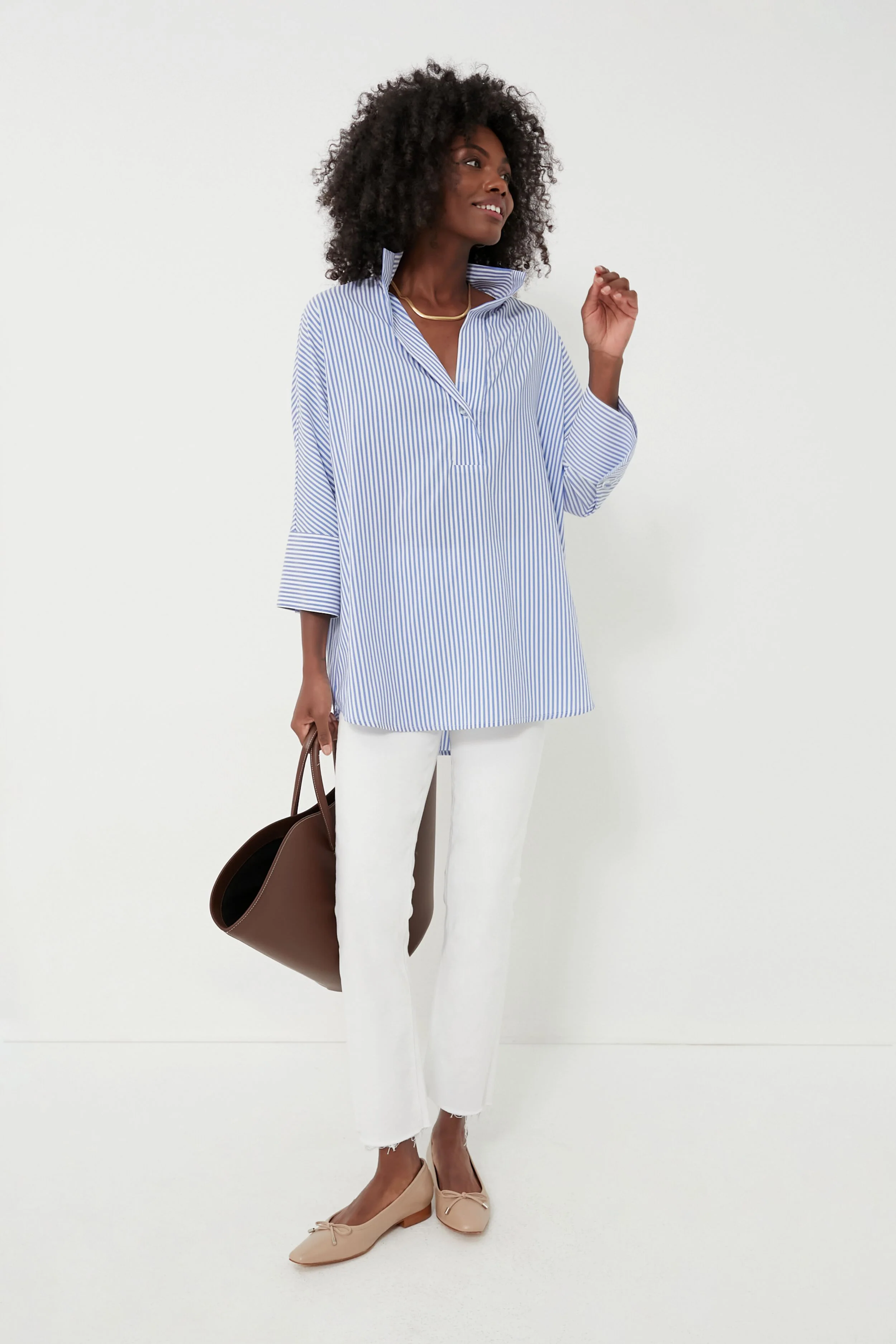 Blue Stripe Willow Blouse - Image 3