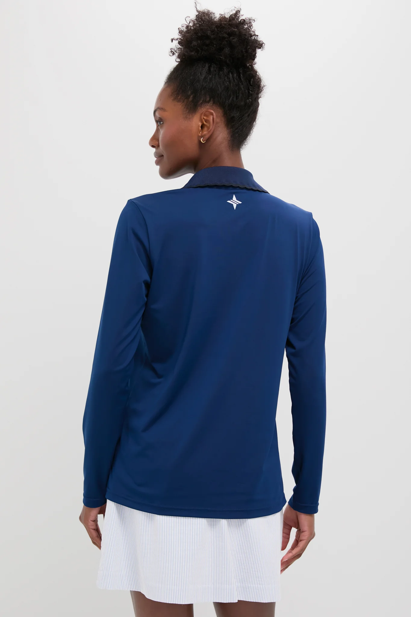 Navy Long Sleeve Performance Jersey Caroline Polo - Image 4