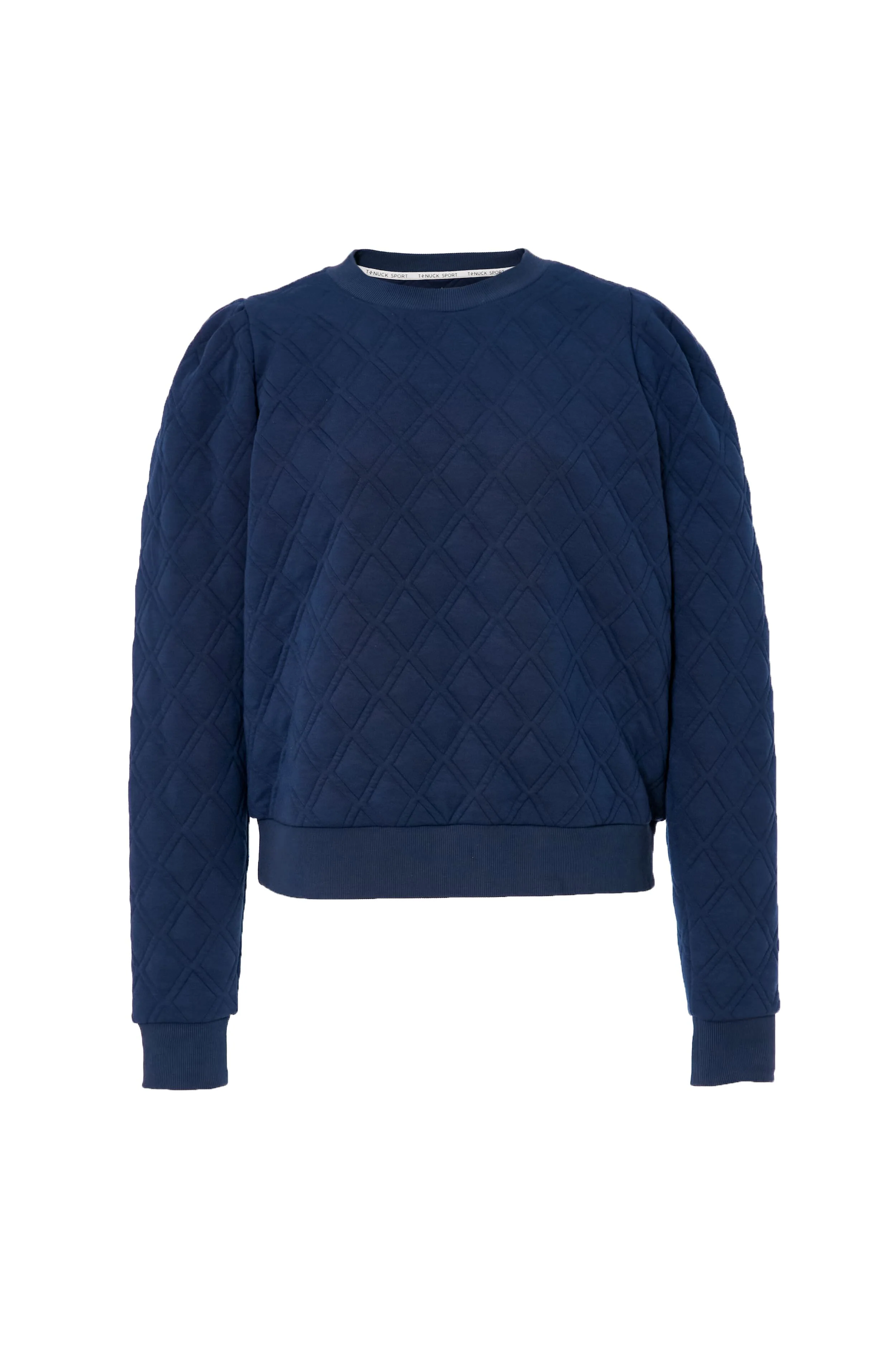 Navy Puff Sleeve Quilted Stretch Campbell Pullover - Image 7