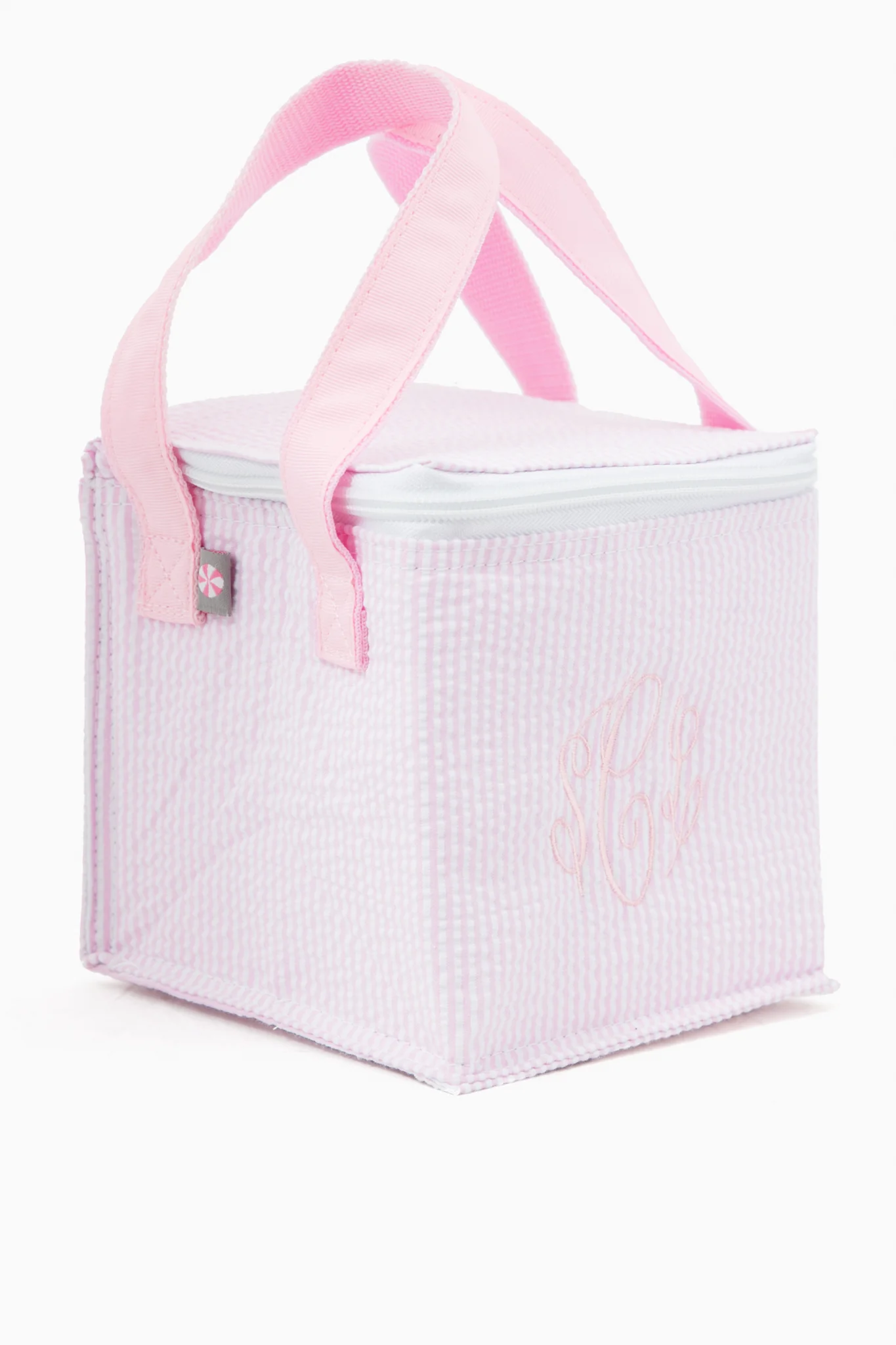 Pink Seersucker Snack Square Bag - Image 3