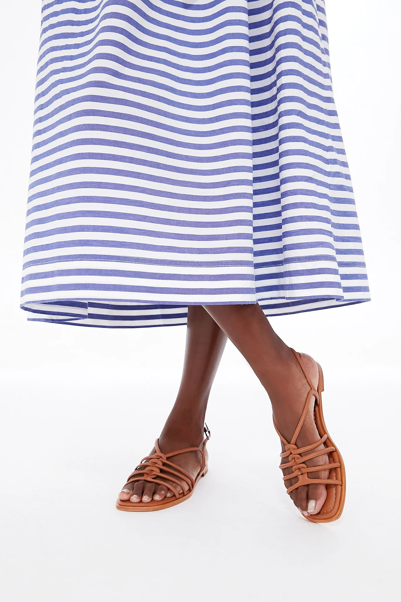Tan and Blue Stripe Combo Sun Mesa Midi - Image 6
