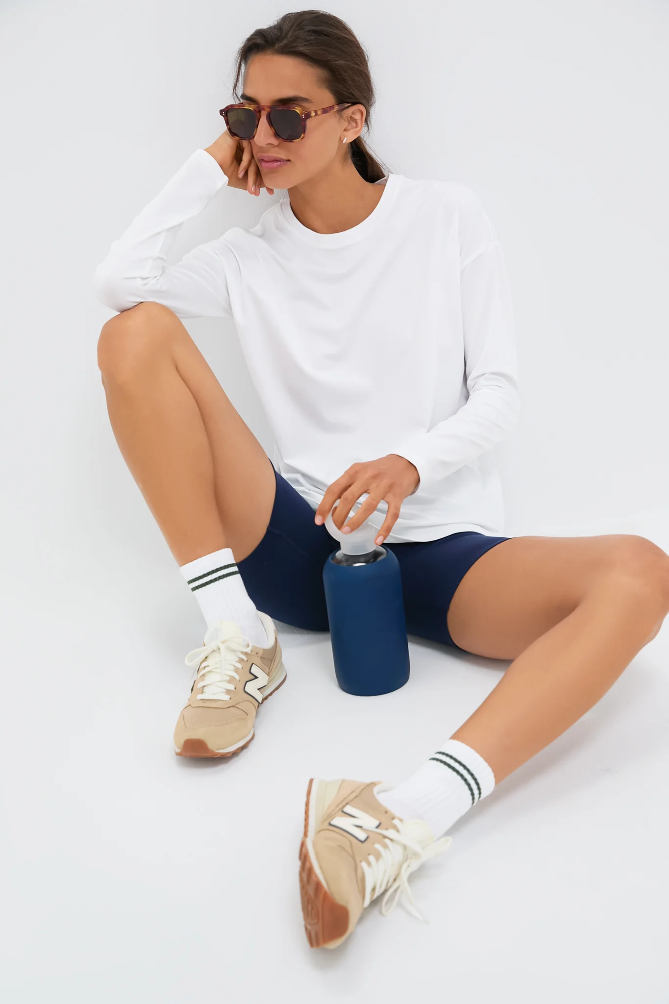 White Long Sleeve Performance Jersey Ryan Boyfriend Tee - Image 6