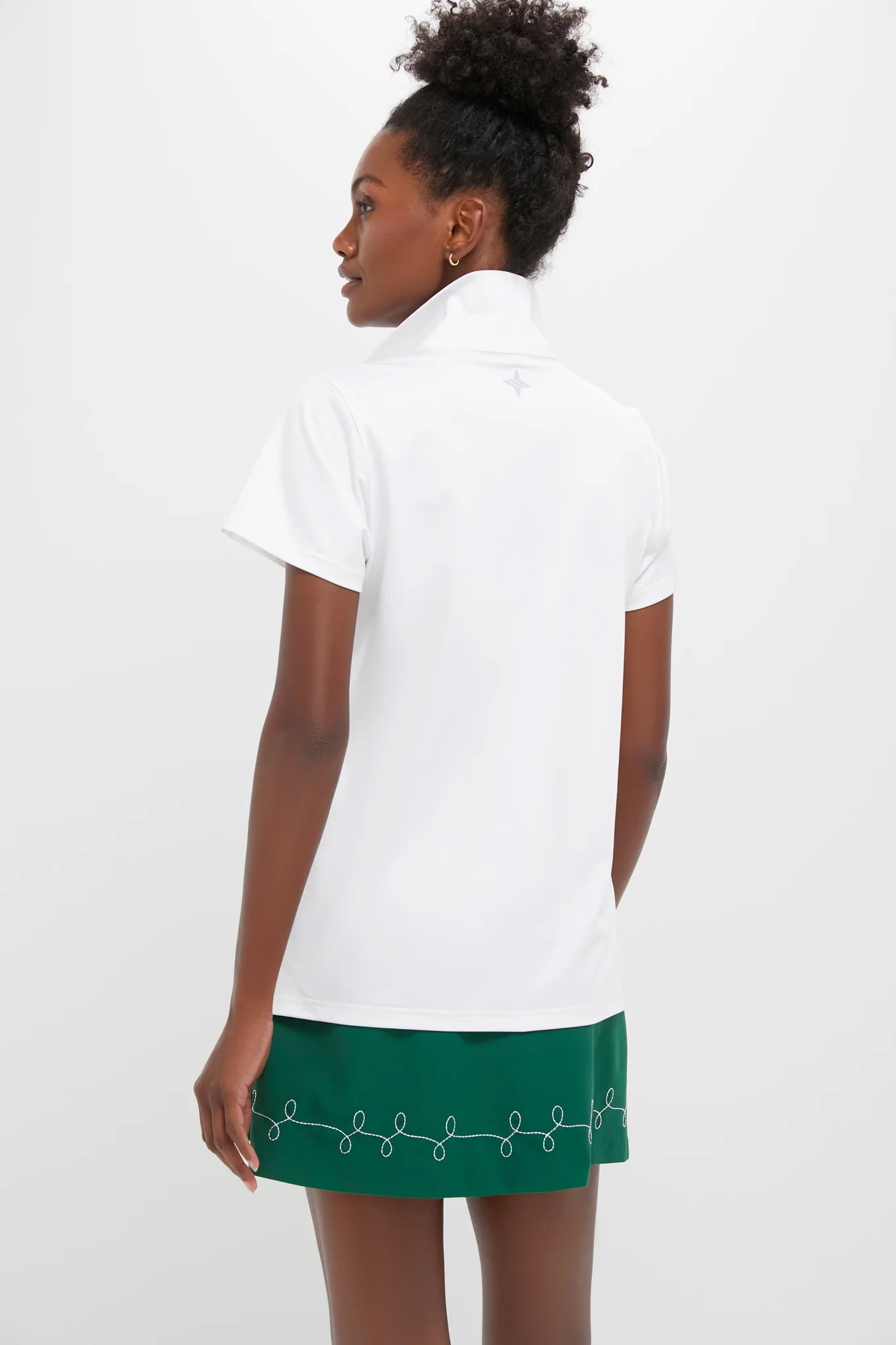 White Short Sleeve Performance Jersey Caroline Polo - Image 5