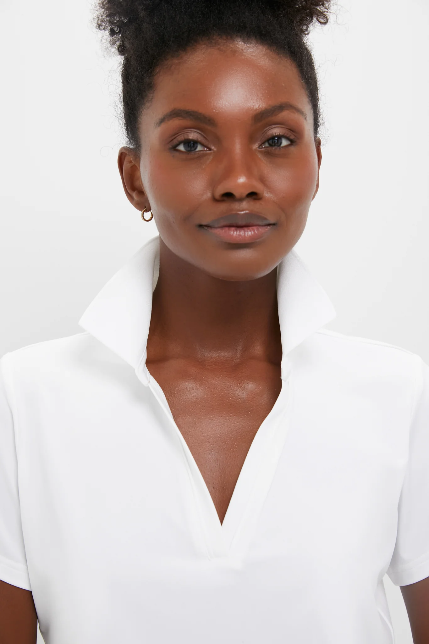 White Short Sleeve Performance Jersey Caroline Polo - Image 6